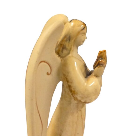 Ceramic Peace Angel Figurine Tan 9 Inch Home Decor AS IS READ - Picture 11 of 16